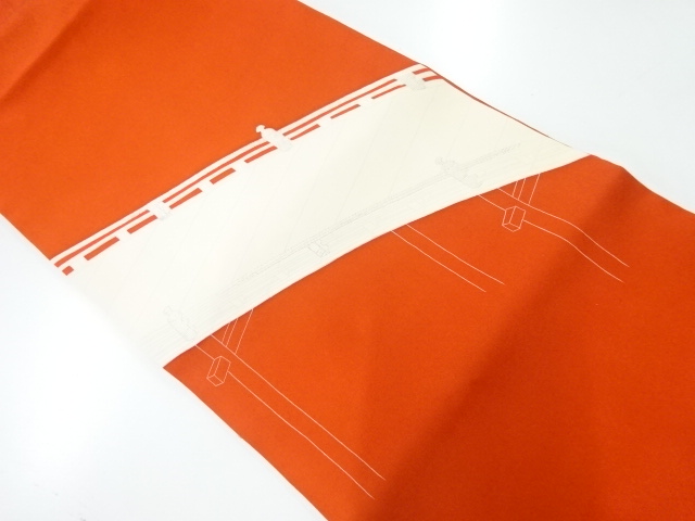 JAPANESE NAGOYA OBI / EMBROIDERY / SHIOZE / BRIDGE